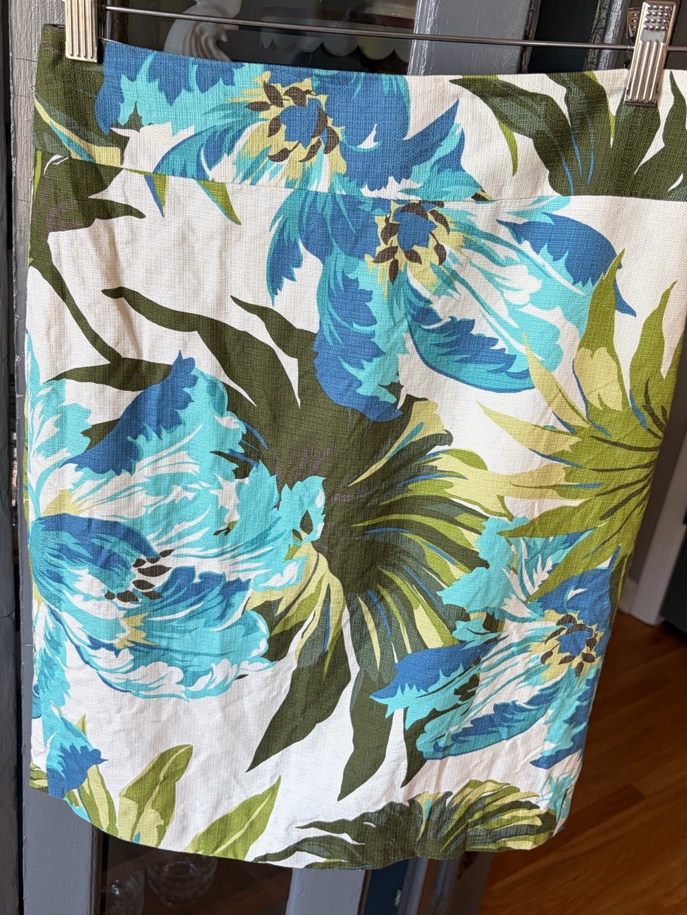 LOFT Floral Print Silk Skirt